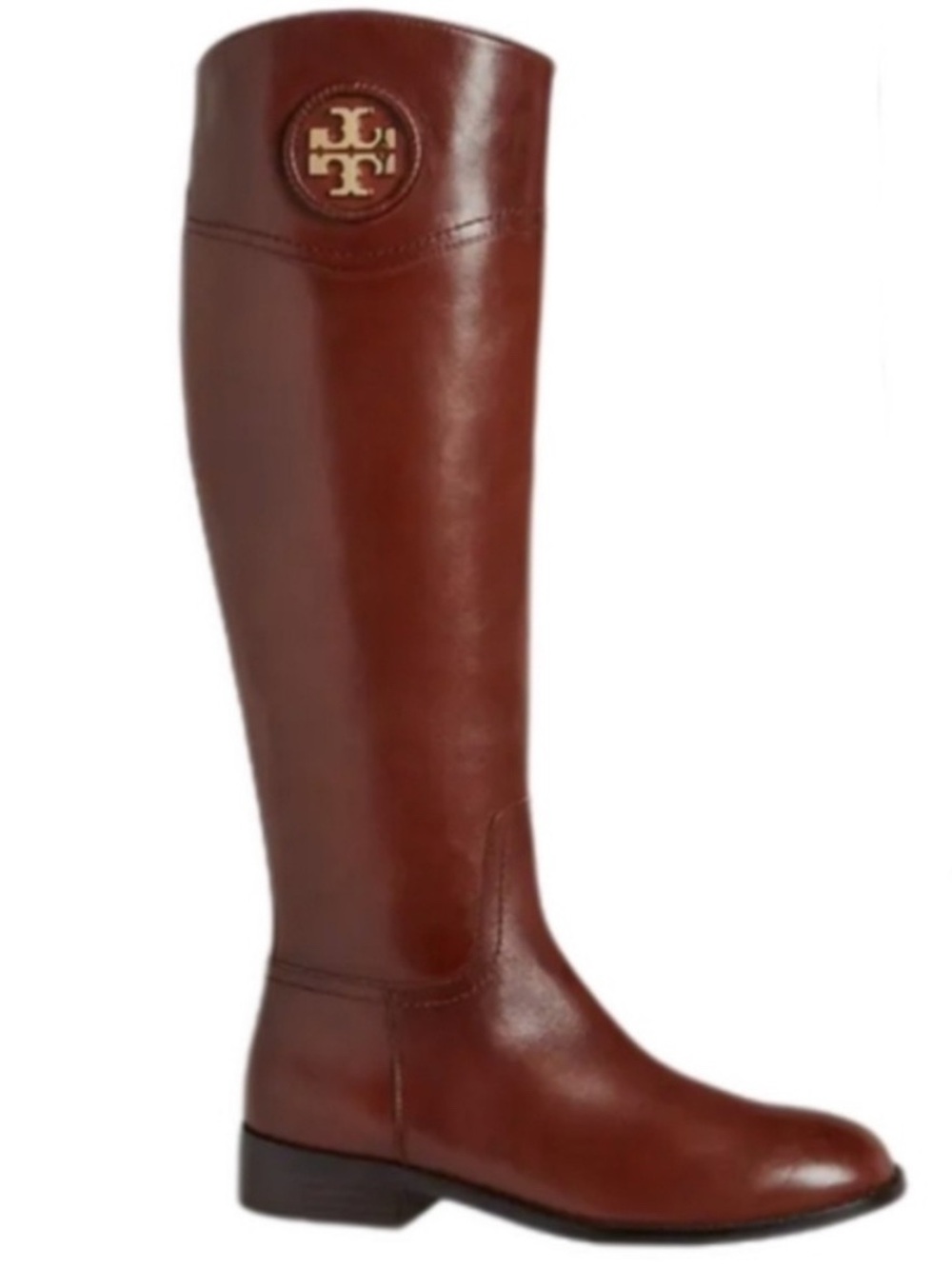 Tory Burch Chestnut Brown Leather Knee-High Riding Boots